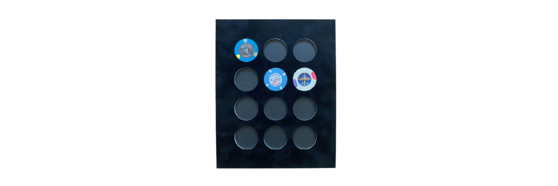 Poker Chip Display Board - 10"x 8" holds 12 chips