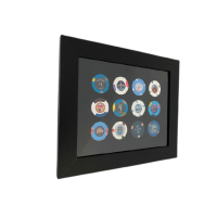 Framed Poker Chip Display Board - 10" x 8" holds 12 chips Framed Poker Chip Display Board - 10" x 8" holds 12 chips